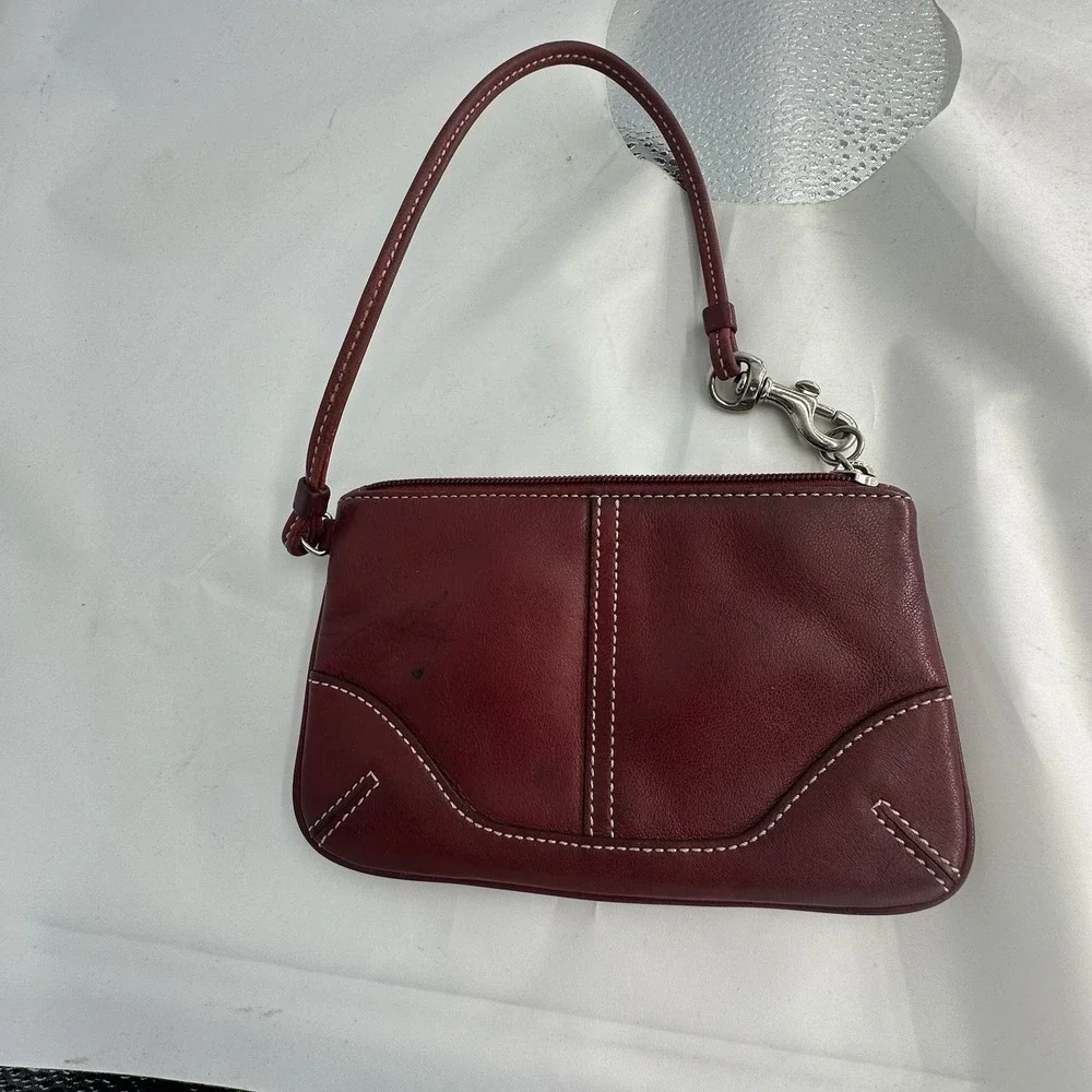 Coach Red Leather Soho Wristlet Mini Bag